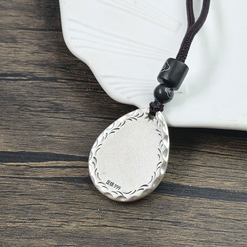 KarmaRipple's Vintage 999 Sterling Silver Yin Yang Bagua Water Drop Design Balance Balance Pendant Necklace p3