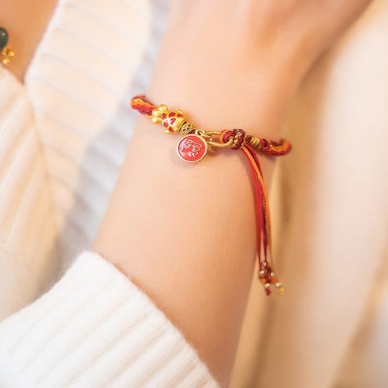 KarmaRipple's Chinese Zodiac Handmade Koi Fish String Protection Reincarnation Weave Braid Bracelet p13
