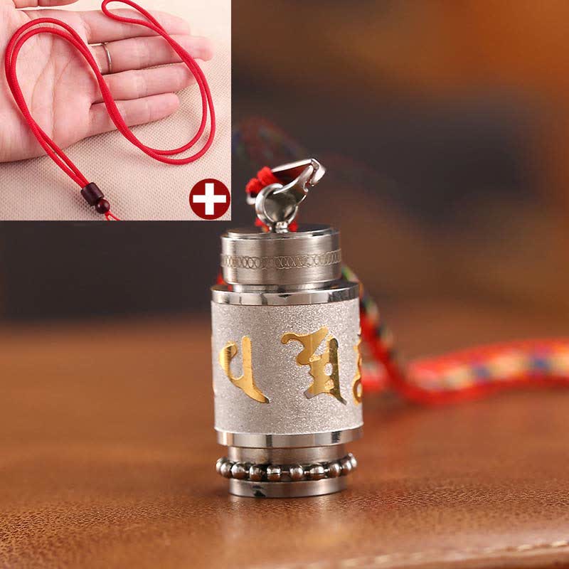 KarmaRipple's Tibet Om Mani Padme Hum Shurangama Mantra Titanium Steel Wisdom Amulet Pendant Necklace p49