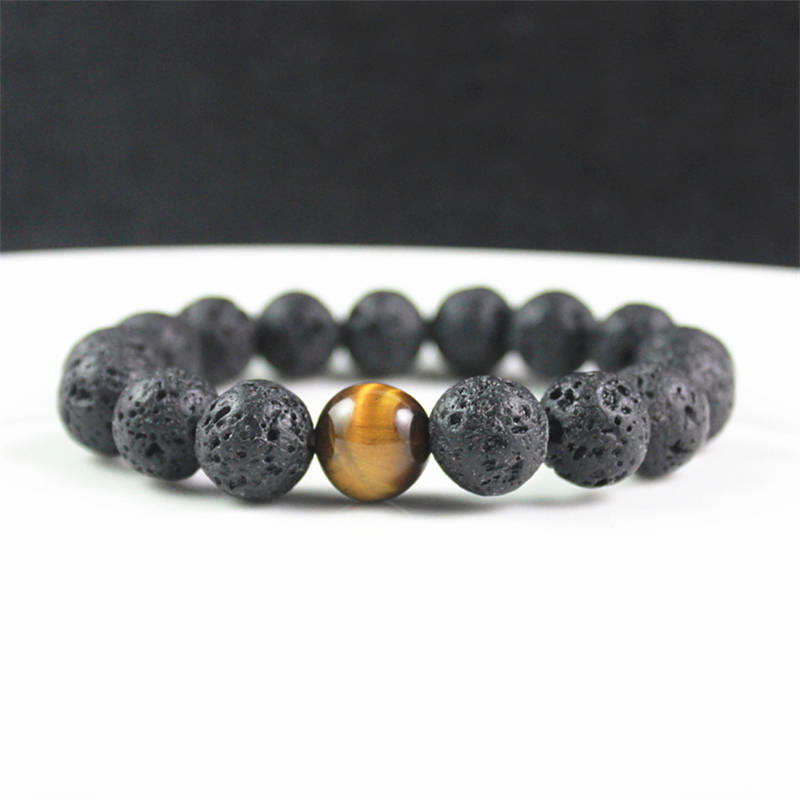 KarmaRipple's Lava Rock Tiger Eye Stone Peace Balancing Bracelet p2
