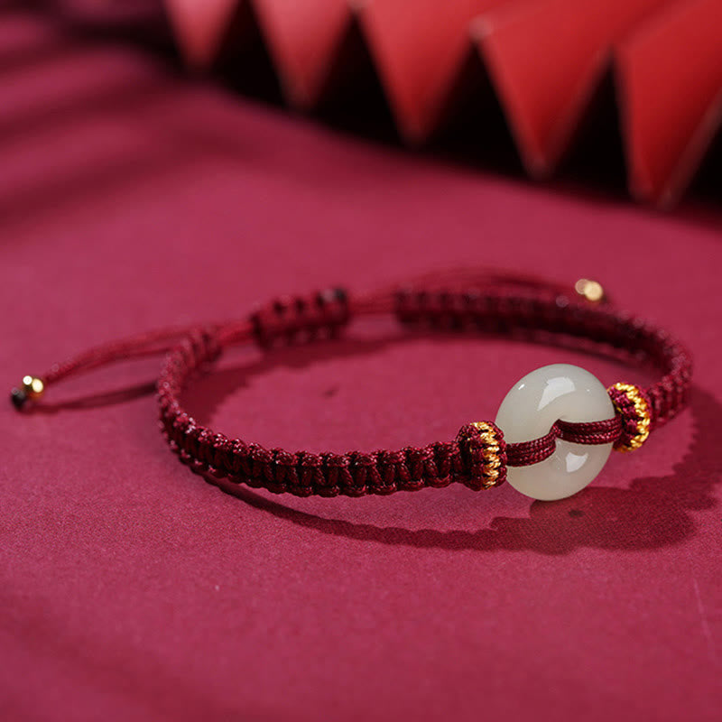 KarmaRipple's Peace Buckle Jade Abundance Woven Bracelet p5