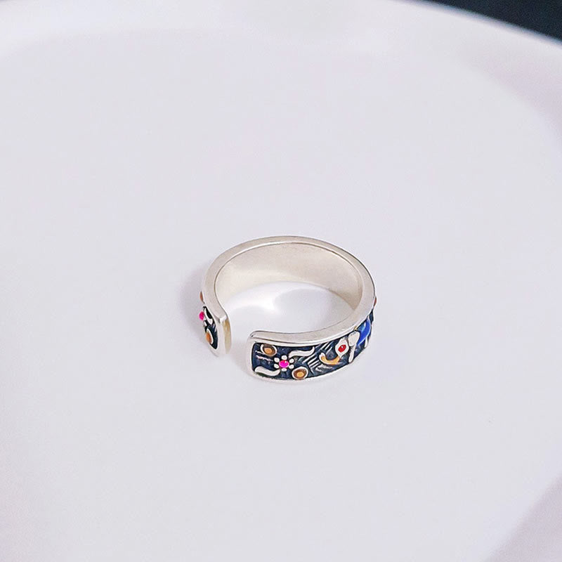 KarmaRipple's Colorful Elephant Carved Strength Adjustable Ring p4