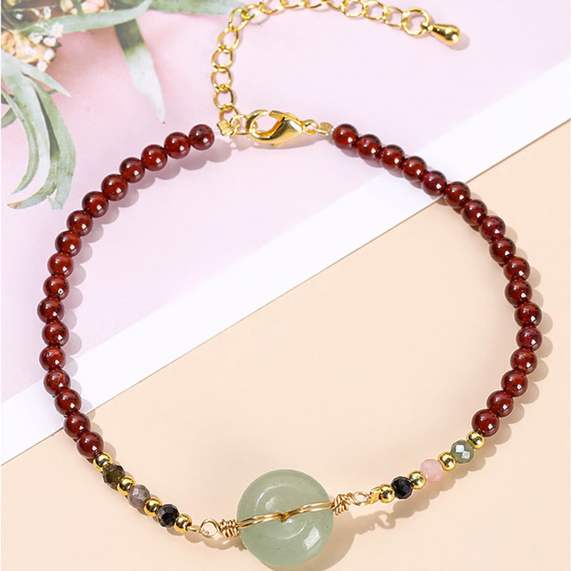 KarmaRipple's Authentic Garnet Peace Buckle Bead Calm Bracelet p7
