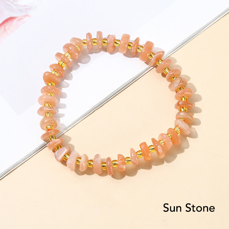 KarmaRipple's Authentic Irregular Shape Stone Gemstone Meditation Balance Bracelet p47