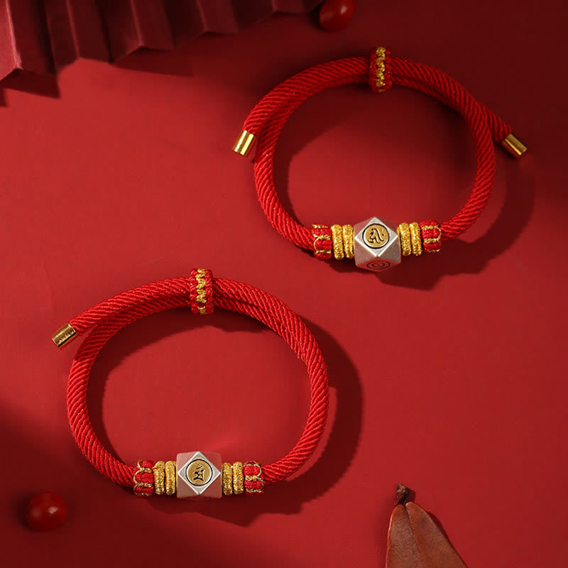 KarmaRipple's 999 Sterling Silver Chinese Zodiac Natal Buddha Red Rope Fortune Strength Handcrafted Kids Bracelet p11