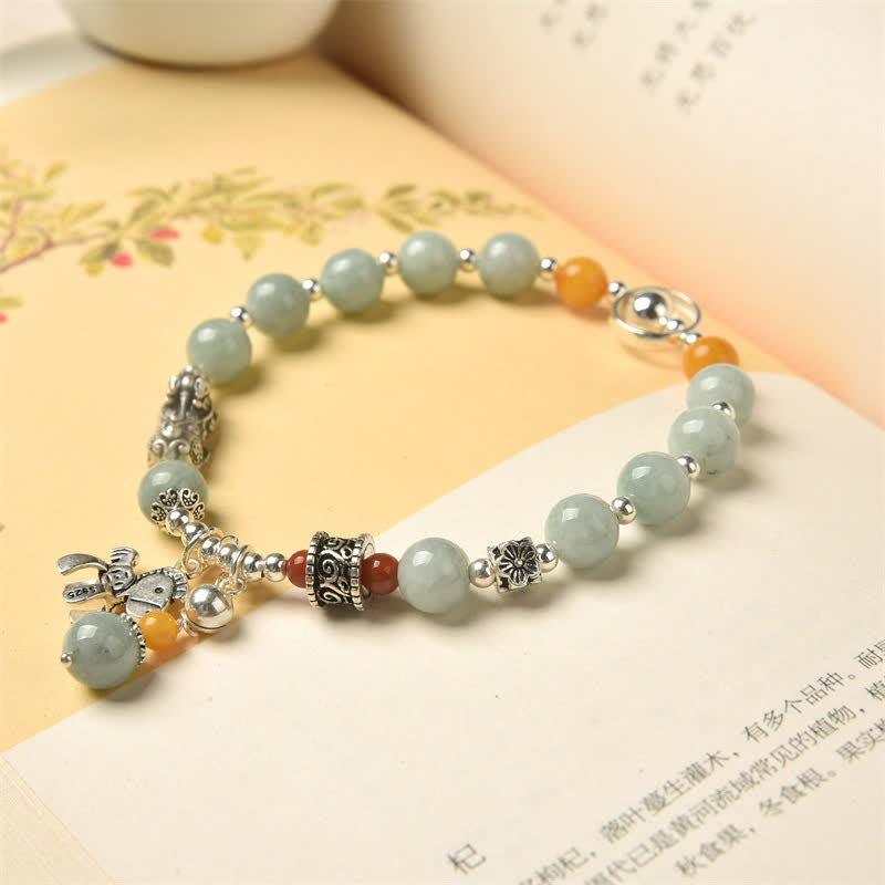 KarmaRipple's 925 Sterling Silver Authentic Jade Amber PiXiu Pony Success Bracelet p4