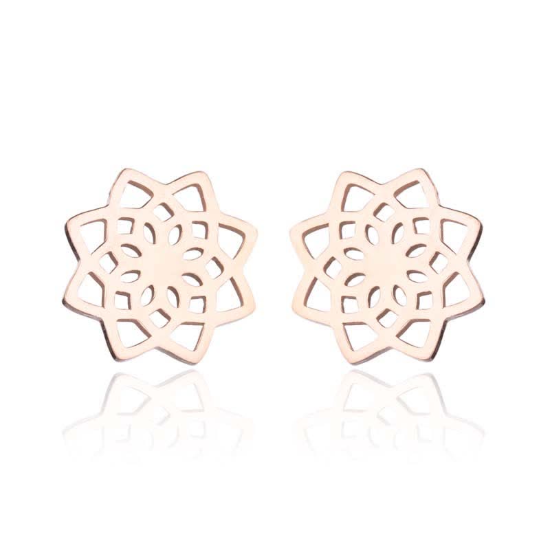 KarmaRipple's Tibetan Lotus Pattern New Beginning Stud Earrings p13