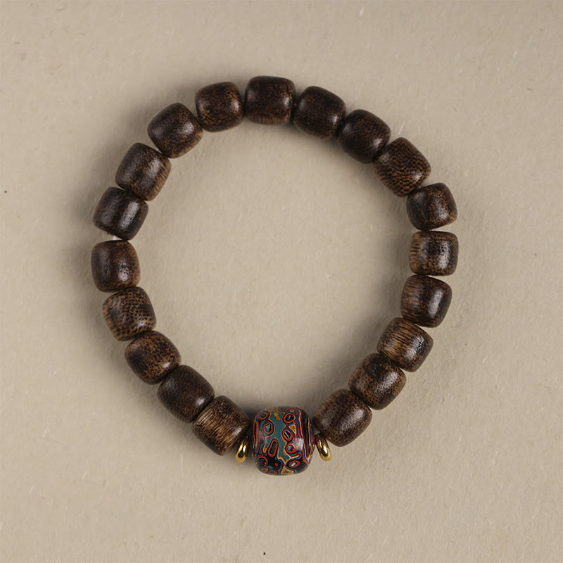 KarmaRipple's Agarwood Bronze Coin Auspicious Cloud Calm Bracelet p20