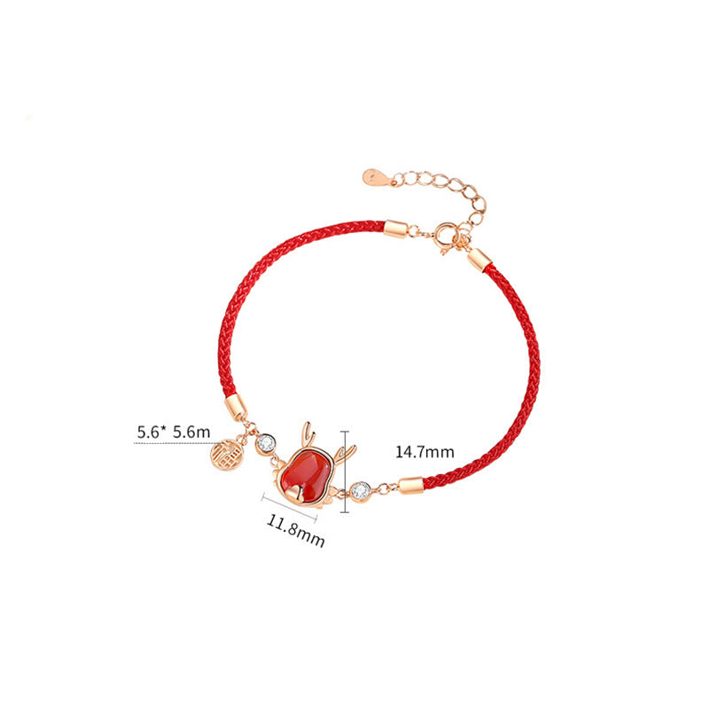 KarmaRipple's ???A Flash Sale- 925 Sterling Silver Year of the Dragon Authentic Red Agate Dragon Attract Fortune Fu Character Strength Bracelet Pendant Necklace Earrings p24