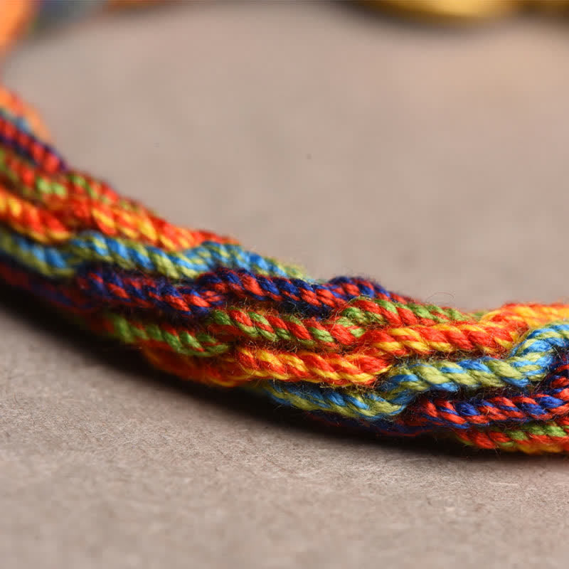 KarmaRipple's Tibetan Om Mani Padme Hum Dreamcatcher Fortune Colorful Reincarnation Weave String Bracelet p10