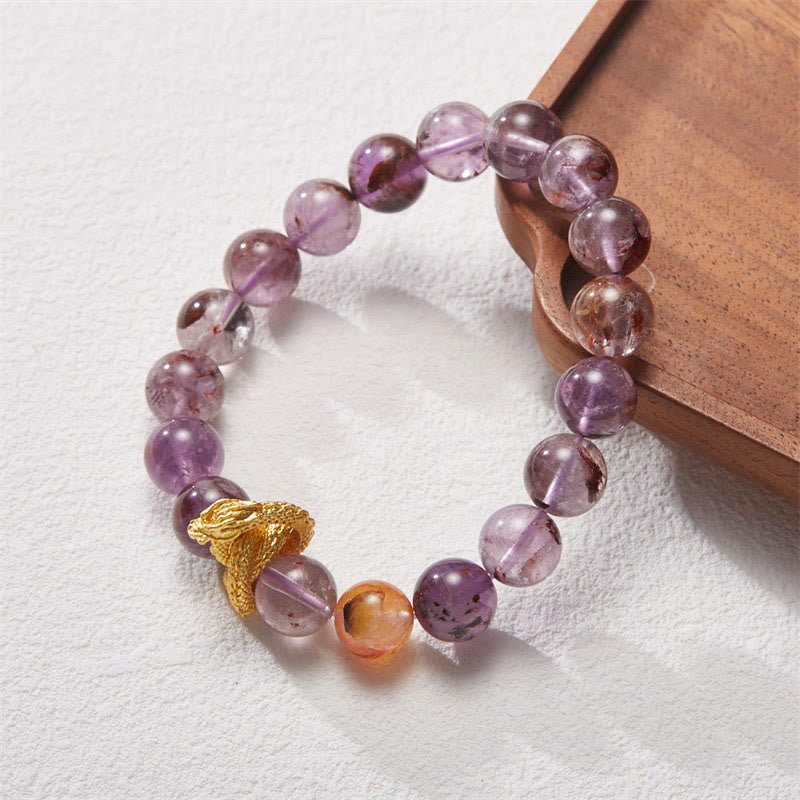 KarmaRipple's Purple Phantom Bronze Gold-plated Dragon Wisdom Bracelet p3