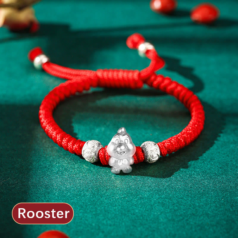 KarmaRipple's 999 Sterling Silver Chinese Zodiac Red Rope Fortune Handcrafted Kids Bracelet p10