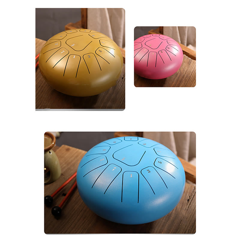 KarmaRipple's Steel Tongue Drum Sound Balancing Mindfulness Meditation Yoga Drum Kit 11 Note 8 Inch p28