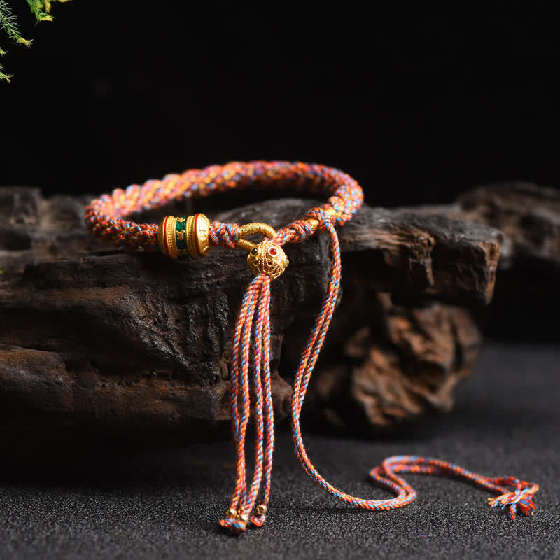 KarmaRipple's Tibetan Handmade Fortune Prayer Wheel Bead Talisman Weave Colorful String Bracelet p7