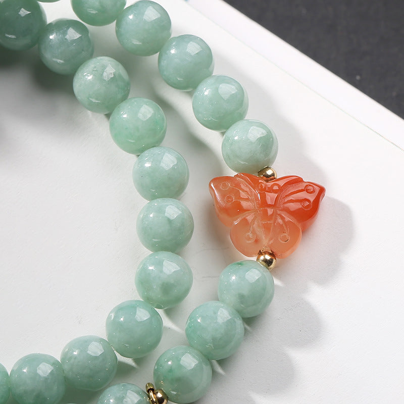 KarmaRipple's 925 Sterling Silver Authentic Jade Amber Butterfly Fortune Abundance Bracelet p5