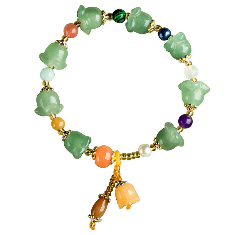 KarmaRipple's Green Aventurine Magnolia Flower Fortune Bracelet p10