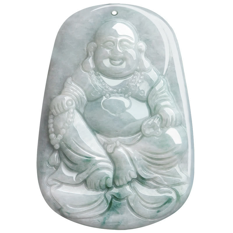 KarmaRipple's Authentic Jade Laughing Buddha Maitreya Buddha Fortune String Pendant Necklace p12
