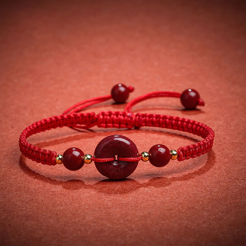 KarmaRipple's Authentic Cinnabar Peace Buckle Blessing String Bracelet p22