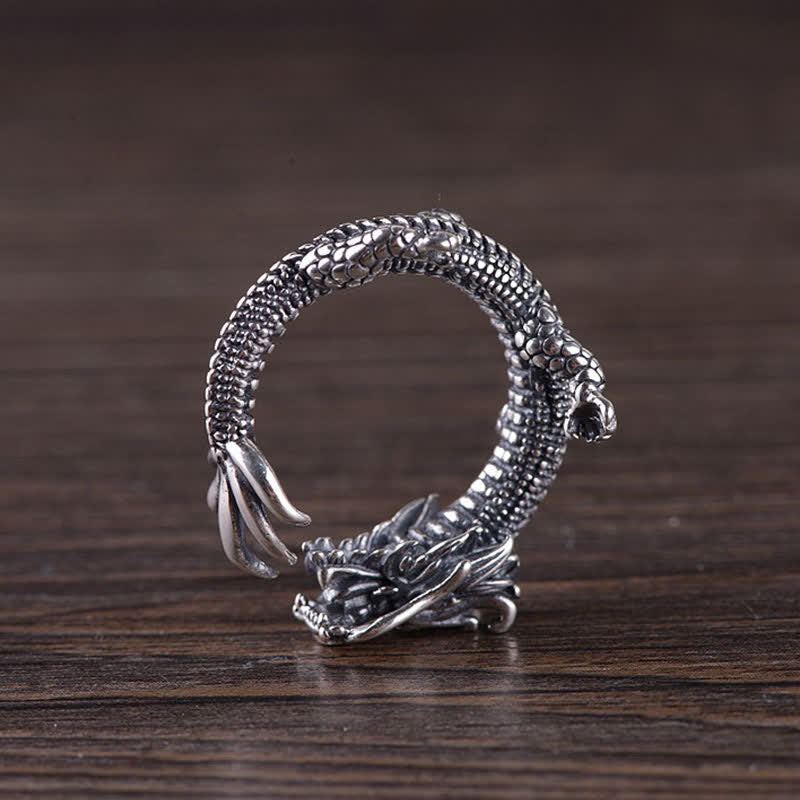 KarmaRipple's 925 Sterling Silver Dragon Fortune Protection Ring p11