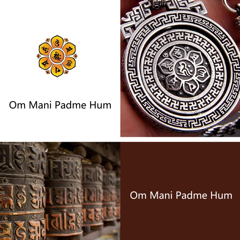 KarmaRipple's Tibetan Om Mani Padme Hum Double Dorje Vajra Rotatable Purity Peace Pendant Necklace p15