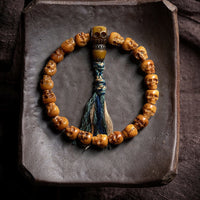 KarmaRipple's Tibetan Yak Bone The Lord Of The Corpse Forest Pattern Strength Bracelet