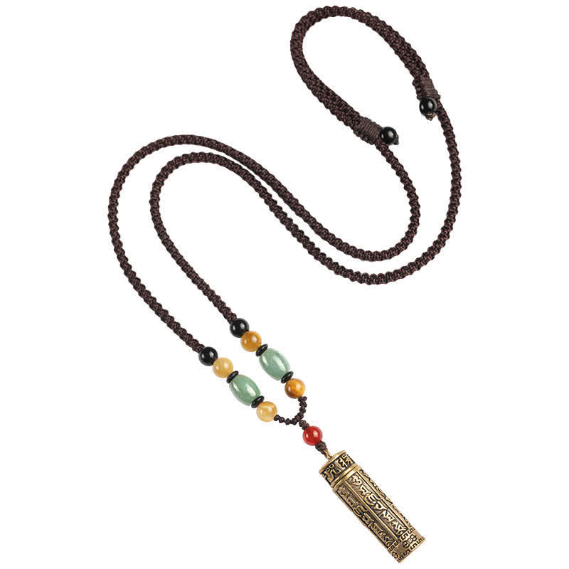 KarmaRipple's Buddhastoneshop Tibet Om Mani Padme Hum Agate Shurangama Sutra Protection Pendant Necklace p11