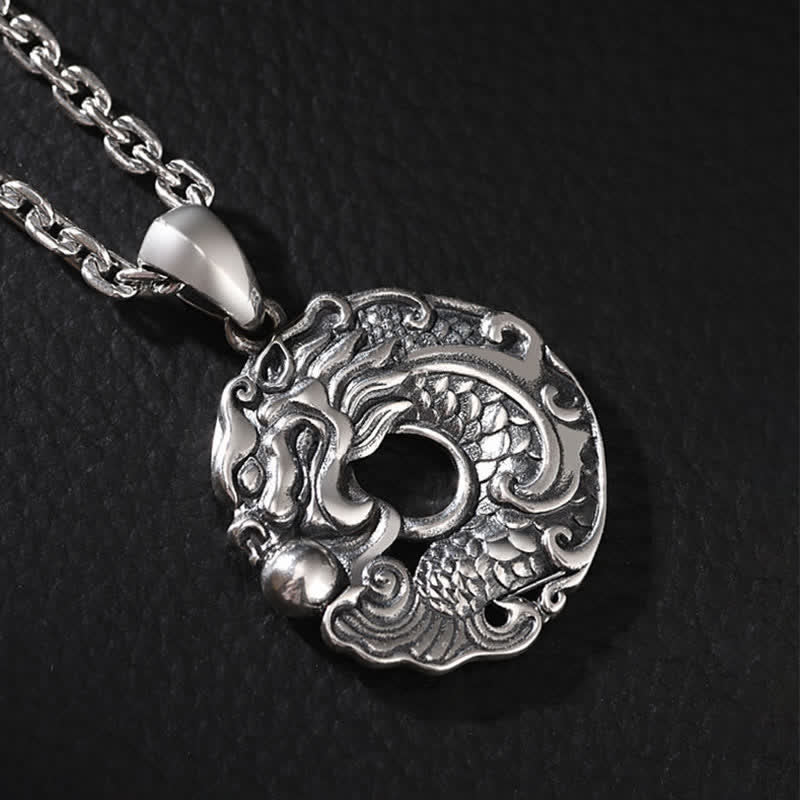 KarmaRipple's Koi Fish Dragon Peace Buckle Wealth Pendant Necklace p10