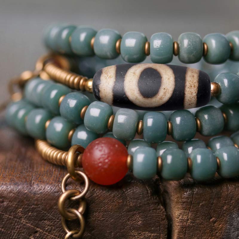 KarmaRipple's 108 Mala Beadwork Bodhi Seed Dzi Bead Wisdom Bracelet p7