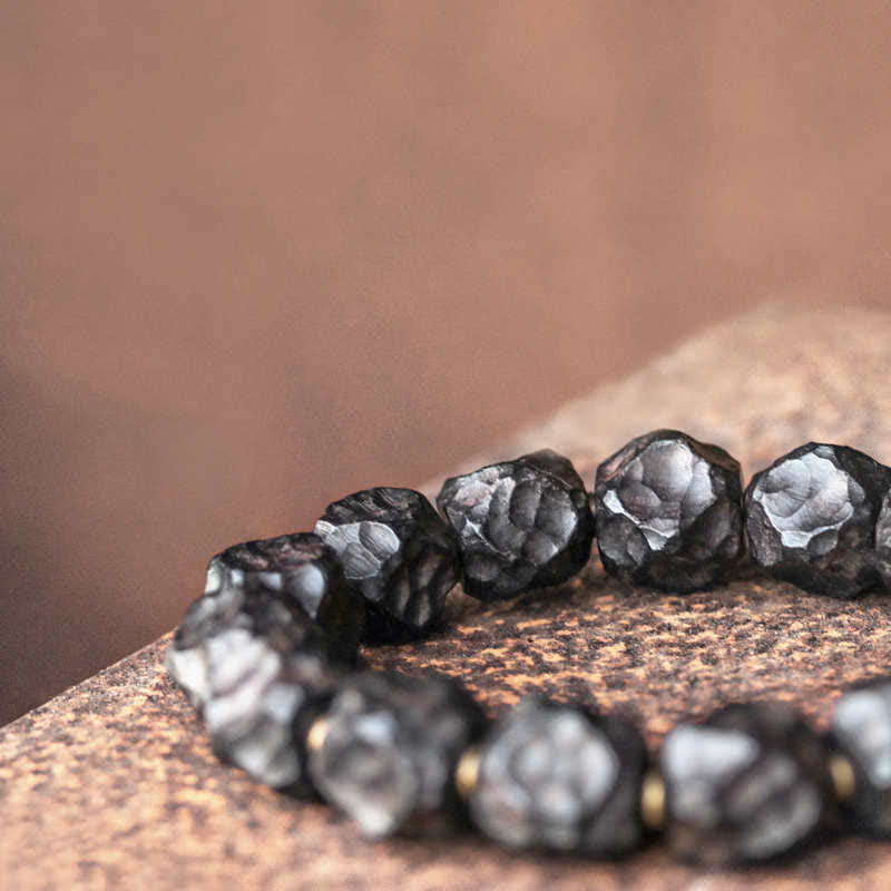 KarmaRipple's Ebony Wood Bronze Peace Balance Pair Bracelet p8