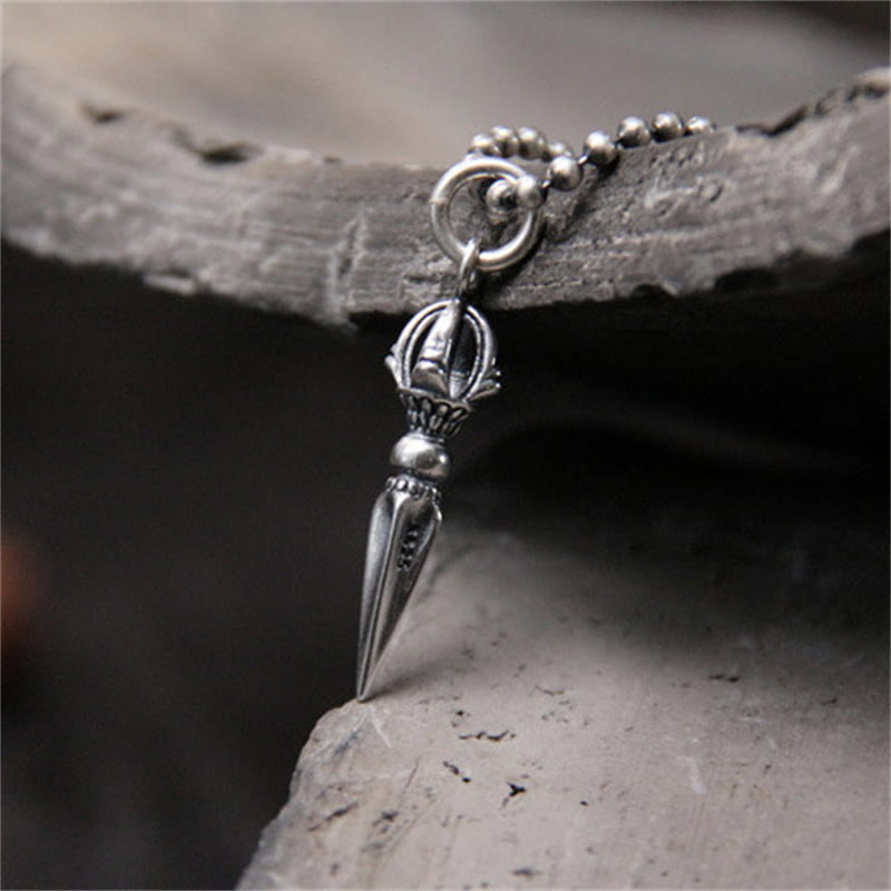 KarmaRipple's 925 Sterling Silver Dorje Vajra Spiritual Power Strength Pendant Necklace p3