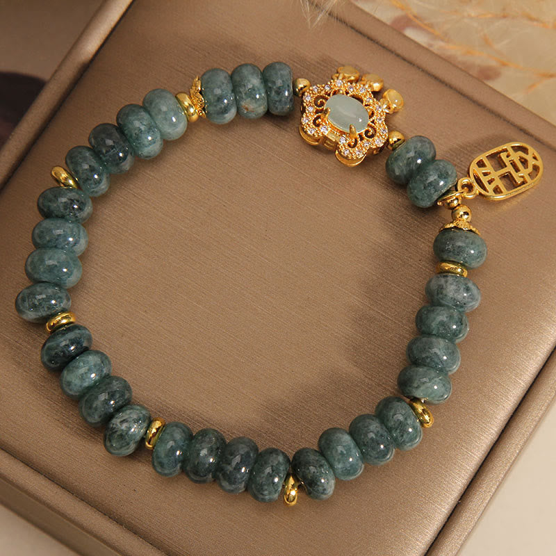 KarmaRipple's Authentic Jade Chinese Lock Talisman Peace Fortune Abundance Bracelet p5