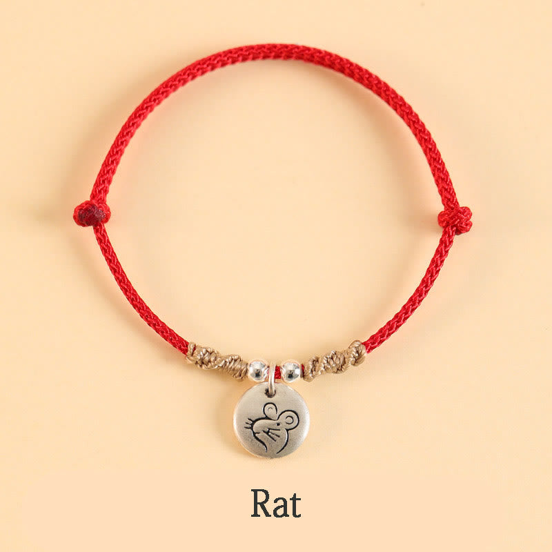 KarmaRipple's Handmade 999 Sterling Silver Year of the Dragon Cute Chinese Zodiac Fortune Woven Bracelet ( p2