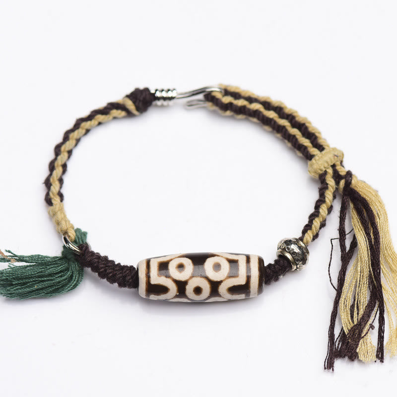 KarmaRipple's Handcrafted Tibetan Nine-Eye Dzi Bead Blessings Rope Bracelet p8
