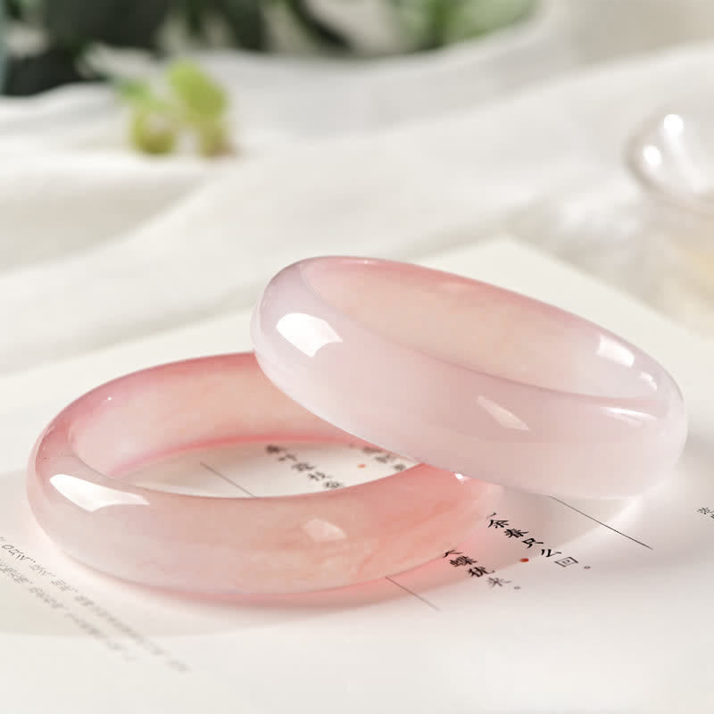 KarmaRipple's Pink Golden Silk Jade Wealth Bracelet Bangle p9