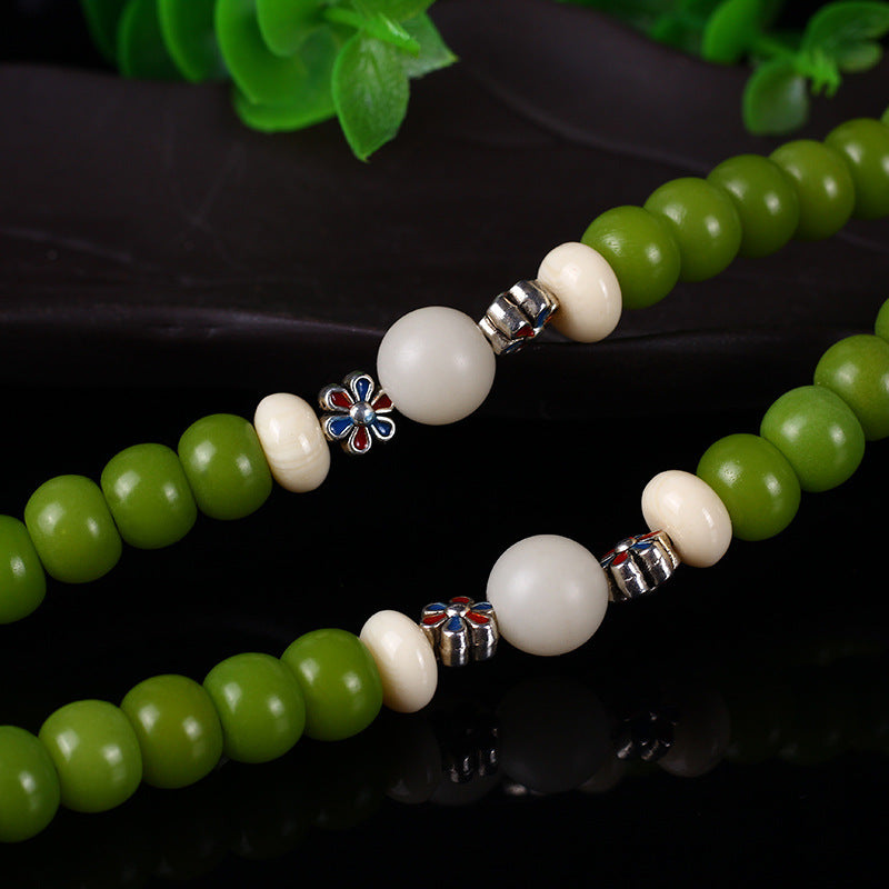 KarmaRipple's Cyan Bodhi Seed Mala 108 Beadwork Success Bracelet Pendant ( p5
