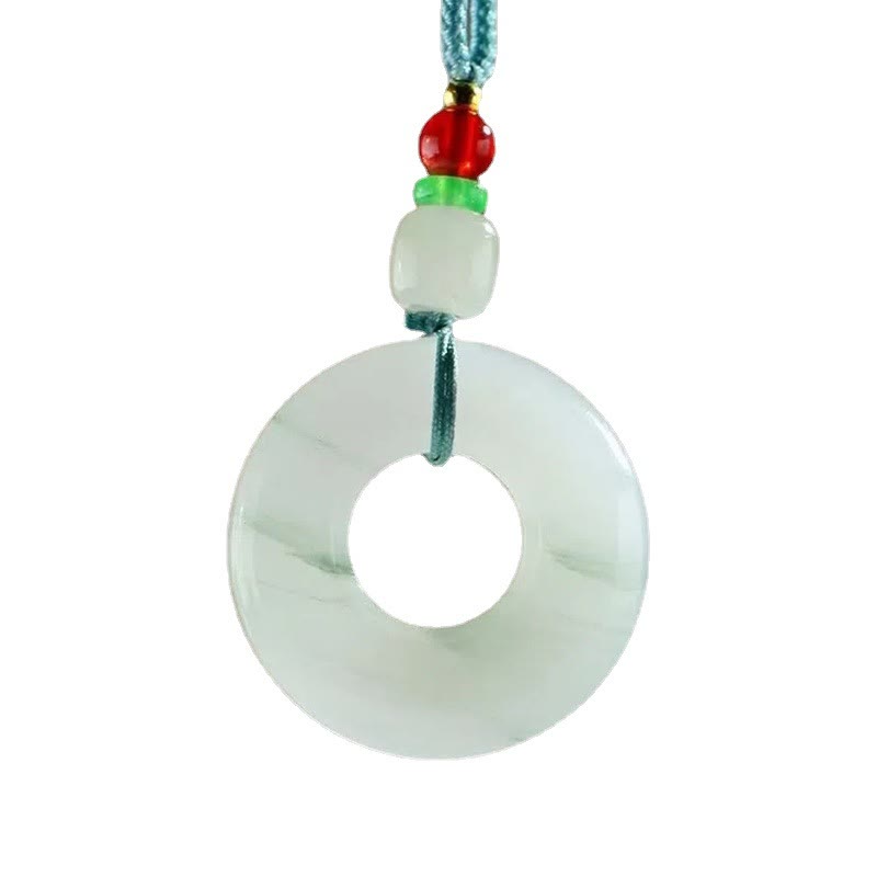 KarmaRipple's Authentic Jade Peace Buckle Prosperity Pendant Necklace p12