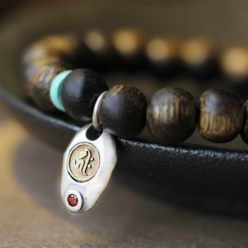 KarmaRipple's Vietnam Qinan Agarwood Turquoise Balance Strength Bracelet p12
