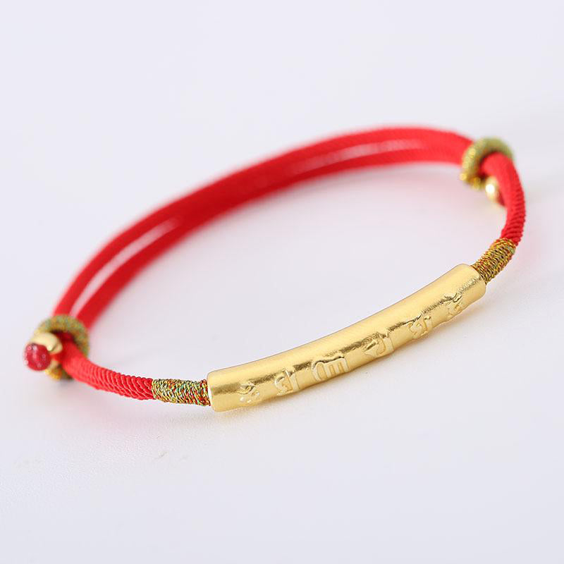 KarmaRipple's Tibetan Buddhist Handmade Mani Mantra Fortunate Red String Bracelet p8