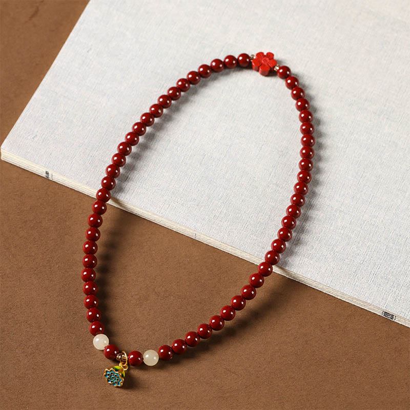 KarmaRipple's Cinnabar Lotus Talisman Double Wrap Blessing Bracelet p3