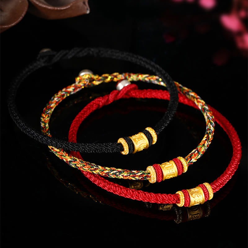 KarmaRipple's Tibet 999 Gold Om Mani Padme Hum Engraved Protection?Lucky Bead Bracelet p5