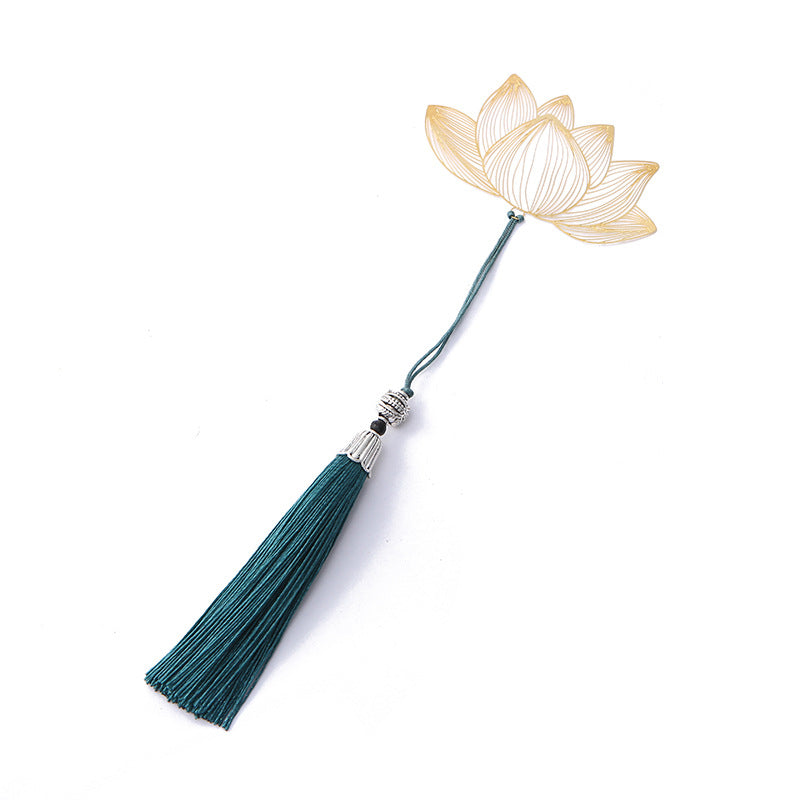 KarmaRipple's Lotus Flower New Beginning Metal Brass Hollow Bookmark p6