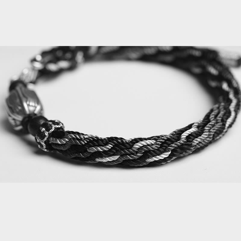KarmaRipple's 925 Sterling Silver Koi Fish Wealth Reincarnation Weave Braid String Bracelet p8