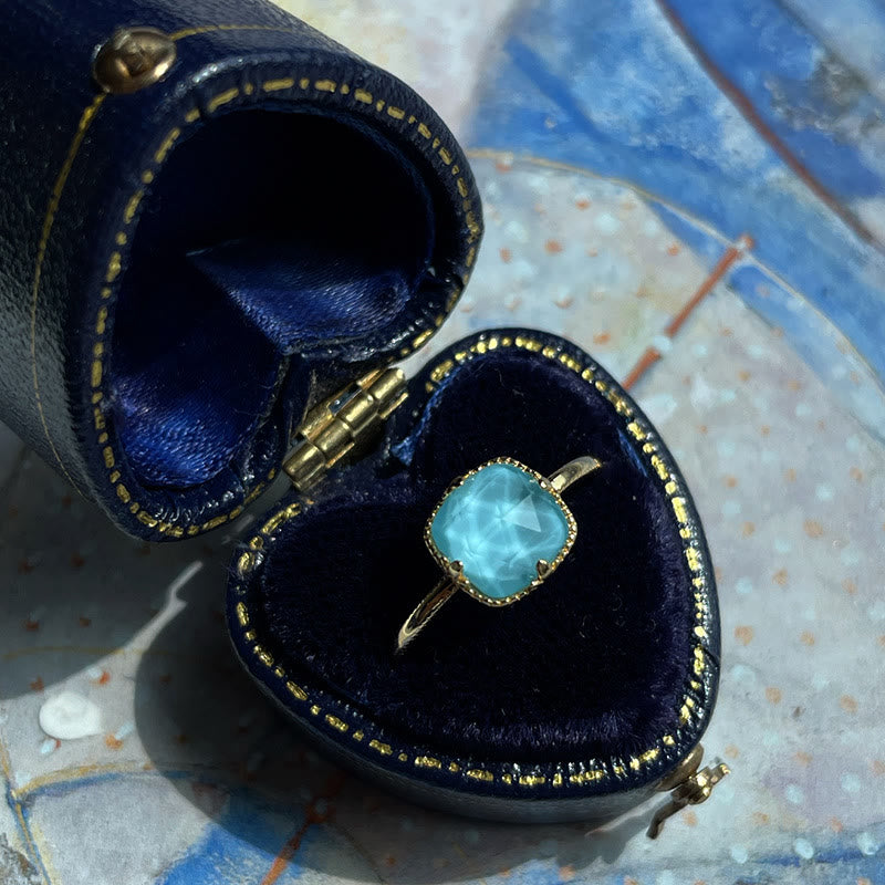 KarmaRipple's 925 Sterling Silver Plated Gold Turquoise Protection Ring Earrings Pendant Necklace Set p28