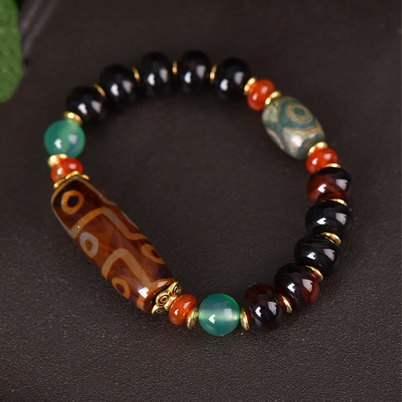 KarmaRipple's Tibetan Authentic Nine-Eye Dzi Bead Three-eyed Dzi Bead Protection Bracelet p3