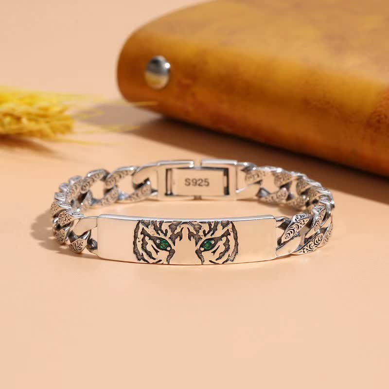 KarmaRipple's Tiger Bronze Fortune Cuff Chain Bracelet p1