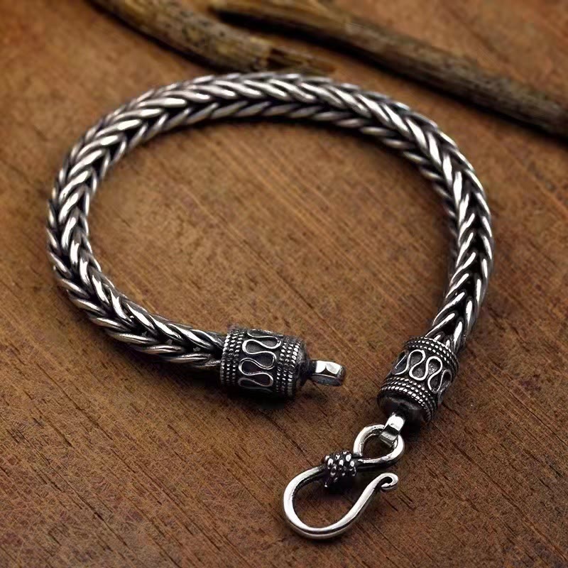 KarmaRipple's Vintage Dragon Keel Woven Twisted Design Wealth Buckle Bracelet p2