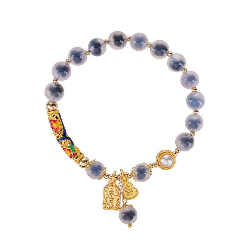 KarmaRipple's Authentic Blue Candy Agate Amulet Strength Bracelet p8
