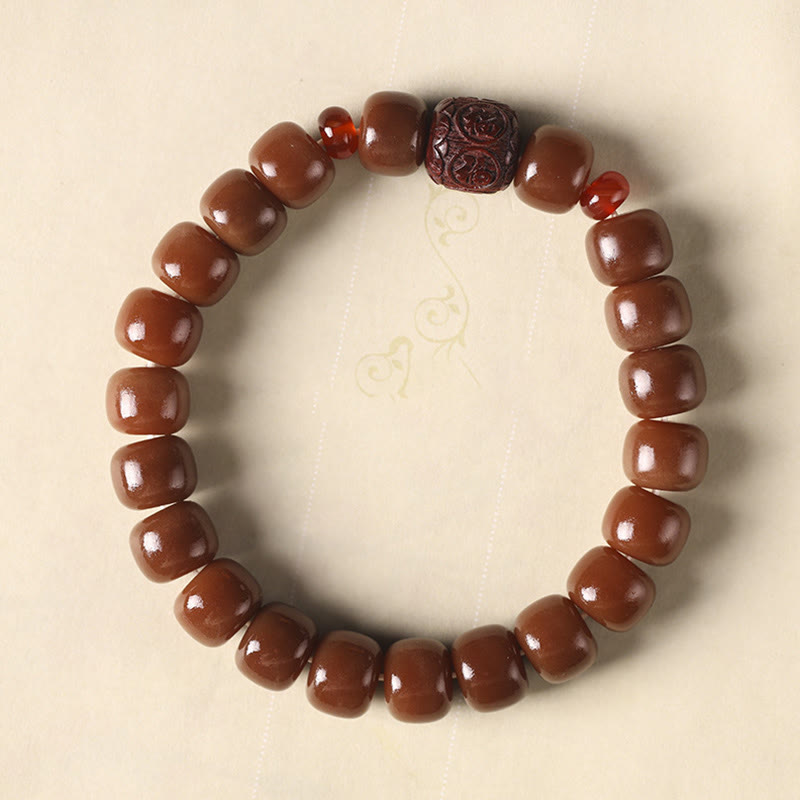 KarmaRipple's Bodhi Seed Auspicious Cloud Fu Character Bead Peace Bracelet p25