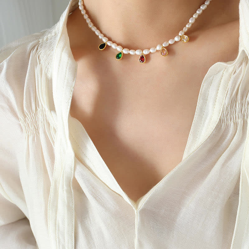 KarmaRipple's Pearl Gemstone Stone Purity Pendant Necklace p4