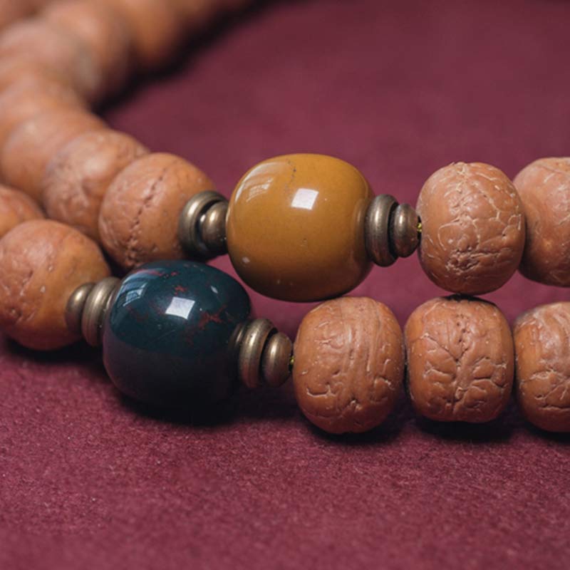 KarmaRipple's 108 Mala Beadwork Bodhi Seed Dzi Bead Peace Tassel Bracelet p9